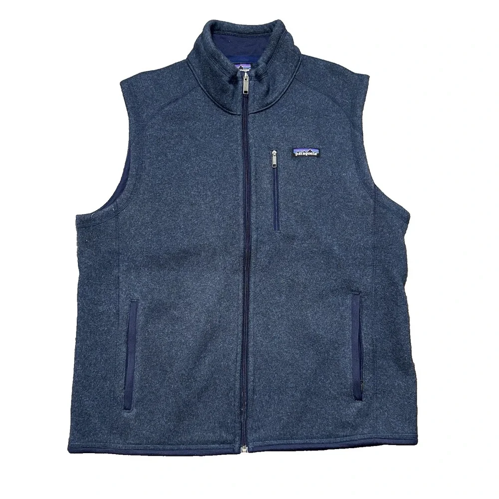 Patagonia Men's Better Sweater Vest Navy Blue Nena Full Zip Fleece Size Large